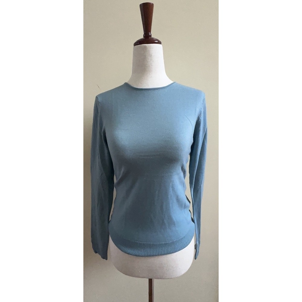 Brooks Brother Golden Fleece SaxXon Wool Light Weight Sweater Size XS Teal Blue